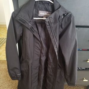 Like new XS Eddie Bauer Black Raincoat